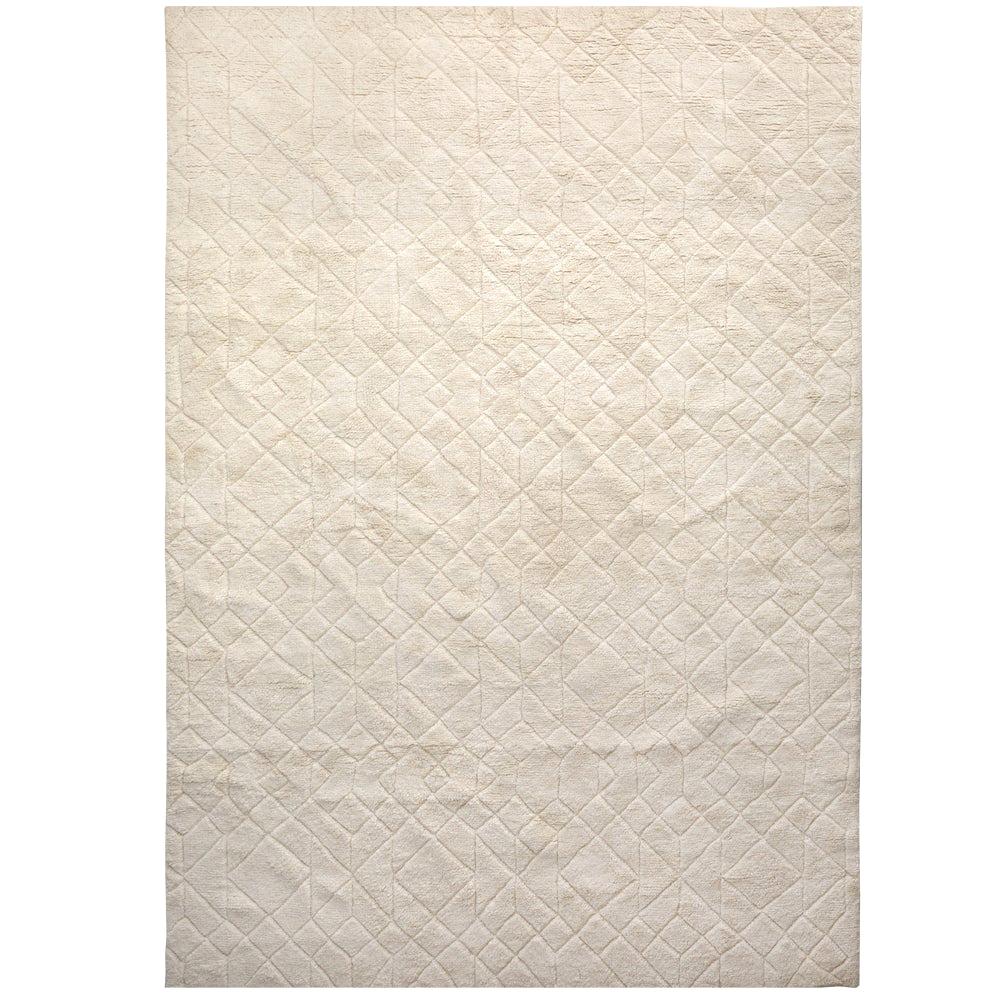 Soft and Sophisticated Customizable Stardust Weave Rug in Cream Small For Sale