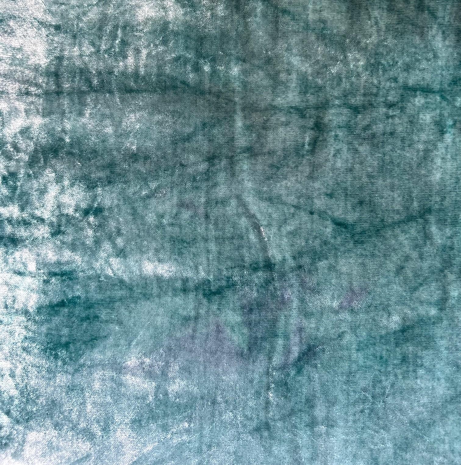 Soft and Tactile Hand Dyed Fortuny Silk Velvet in Teal - 2.25 yards For Sale 1