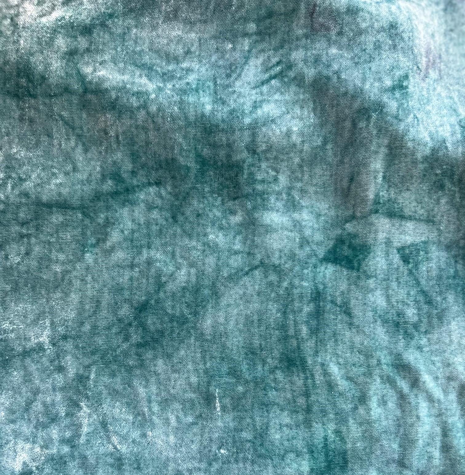 Soft and Tactile Hand Dyed Fortuny Silk Velvet in Teal - 2.25 yards For Sale 2