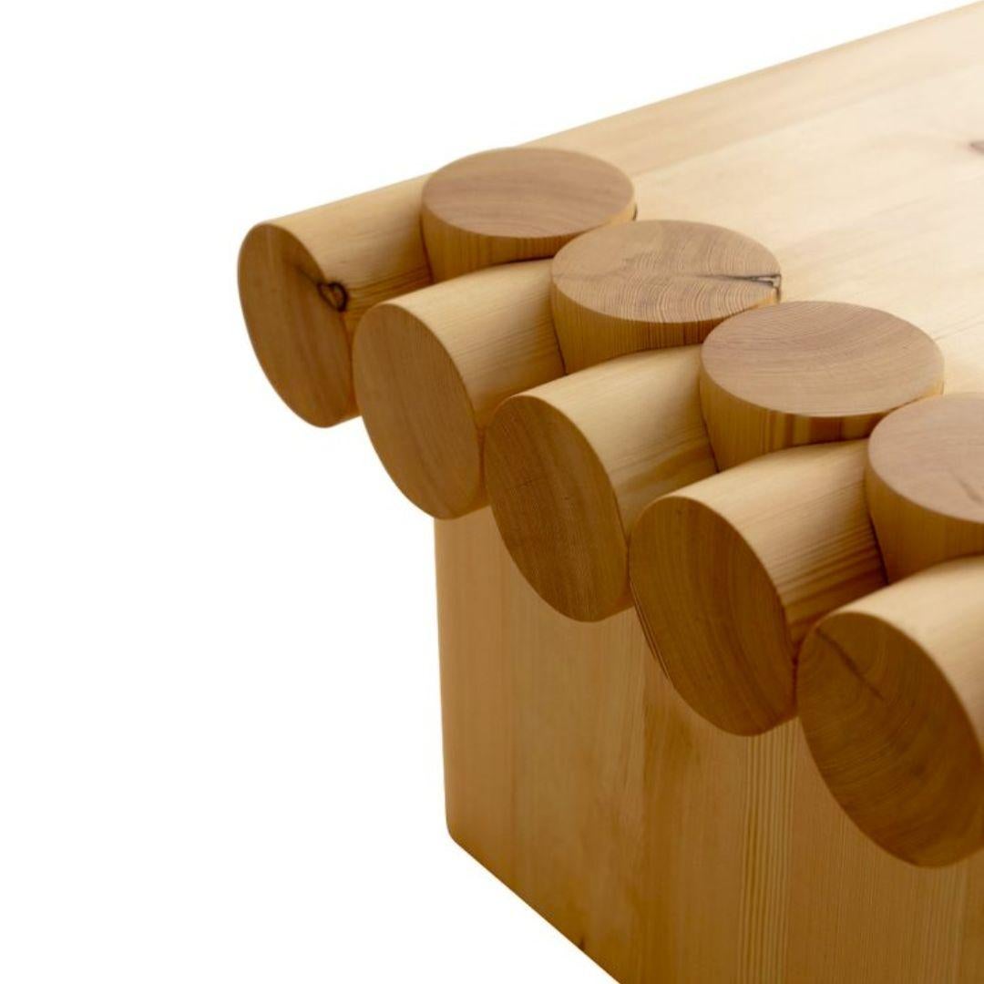 XXIe siècle et contemporain Table basse Soft Baroque '004' en bois massif de pin finlandais pour Vaarnii en vente