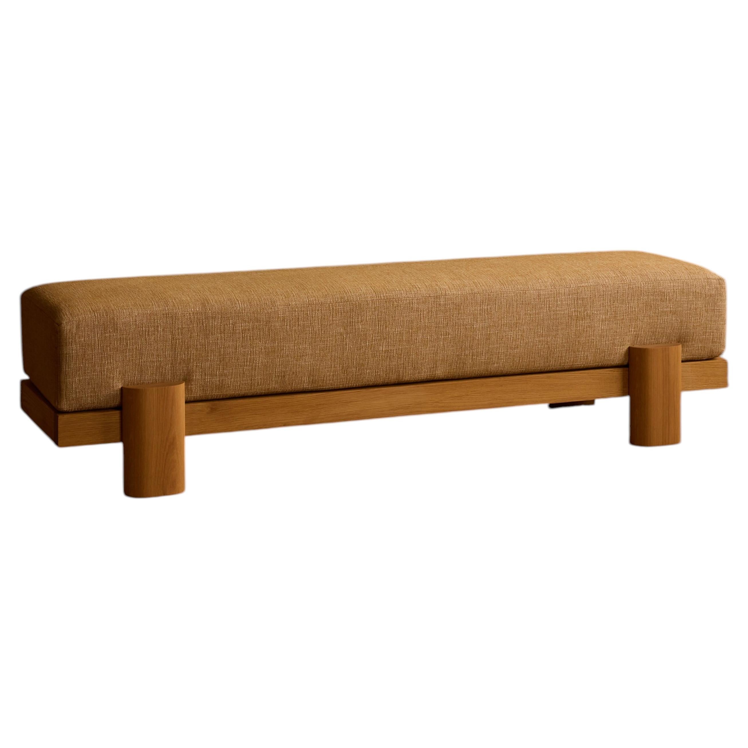 Soft Bench 72" in Custom Solid Wood by Gregory Beson For Sale