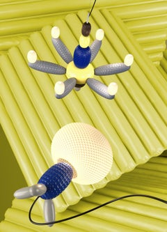 Soft Blown Chandelier. Blue (US)