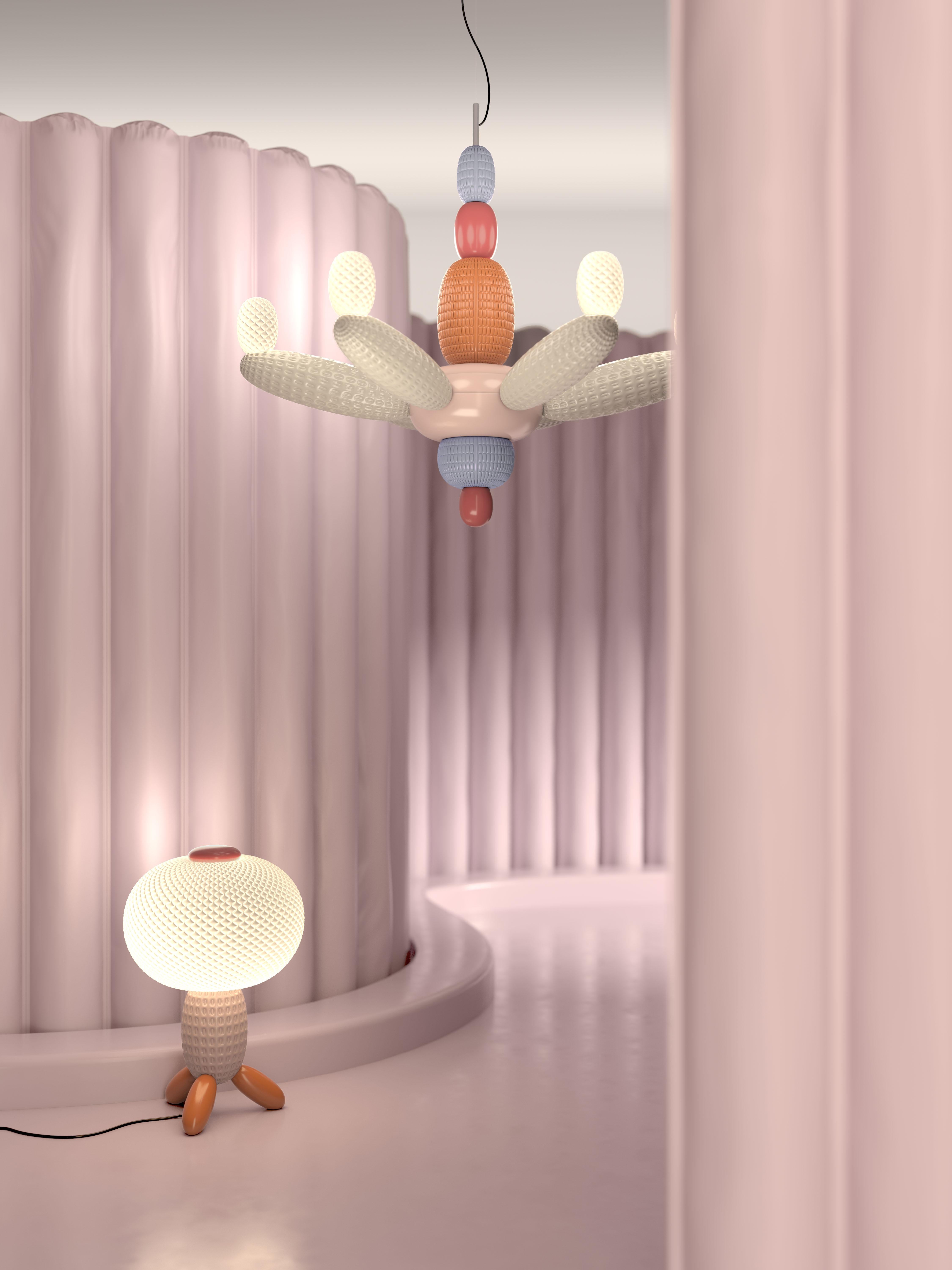 Porcelain chandelier from the Soft Blown collection, designed for Lladró by Luca Nichetto. This porcelain chandelier from the Soft Blown collection is one of the first designs made for Lladró by Nichetto Studio, the prestigious Stockholm-based