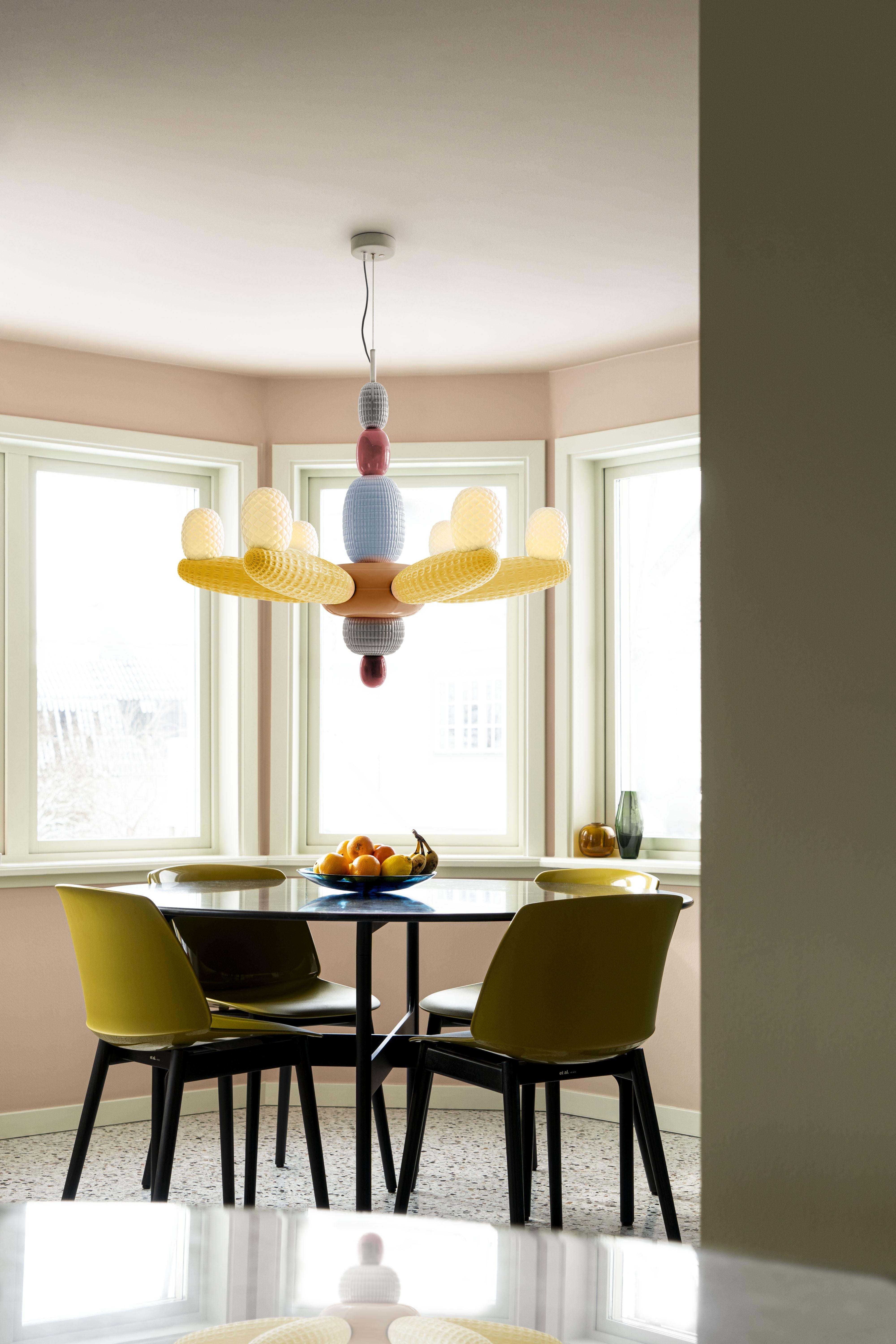 Porcelain chandelier from the Soft Blown collection, designed for Lladró by Luca Nichetto. This porcelain chandelier from the Soft Blown collection is one of the first designs made for Lladró by Nichetto Studio, the prestigious Stockholm-based