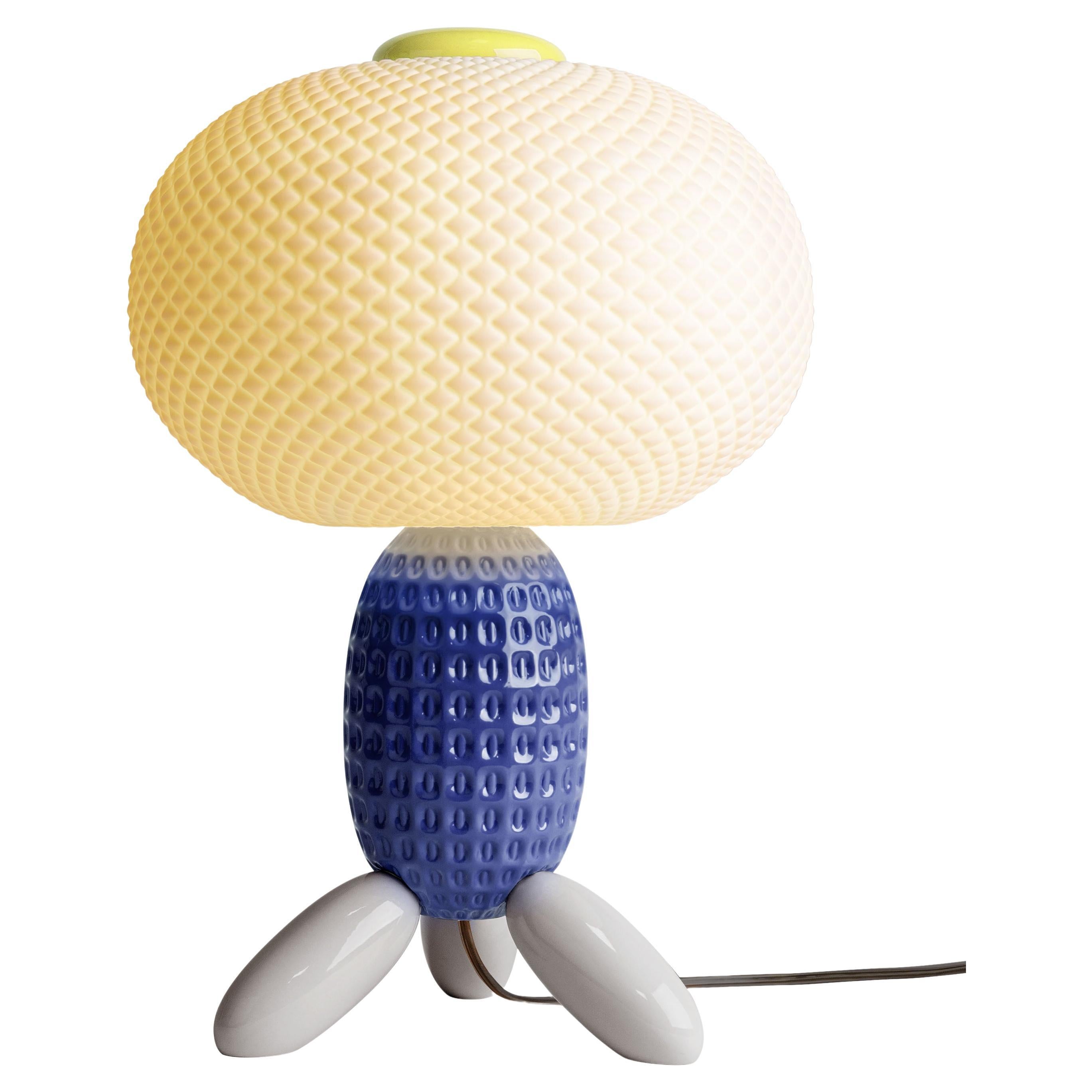 Soft Blown Table lamp. Blue (US) For Sale