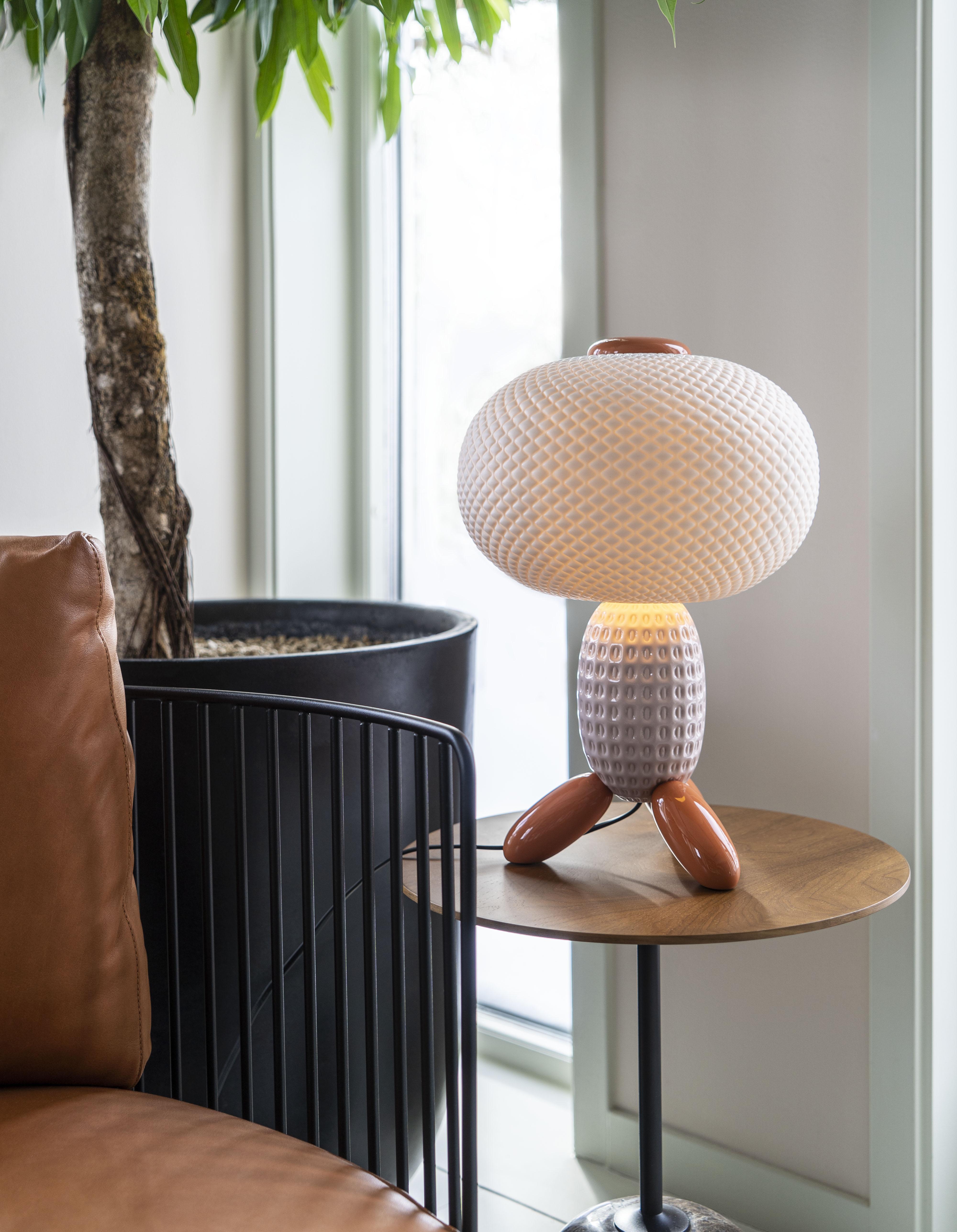 Porcelain table lamp from the Soft Blown collection, designed for Lladró by Luca Nichetto. This porcelain table lamp from the Soft Blown collection is one of the first designs made for Lladró by Nichetto Studio, the prestigious Stockholm-based