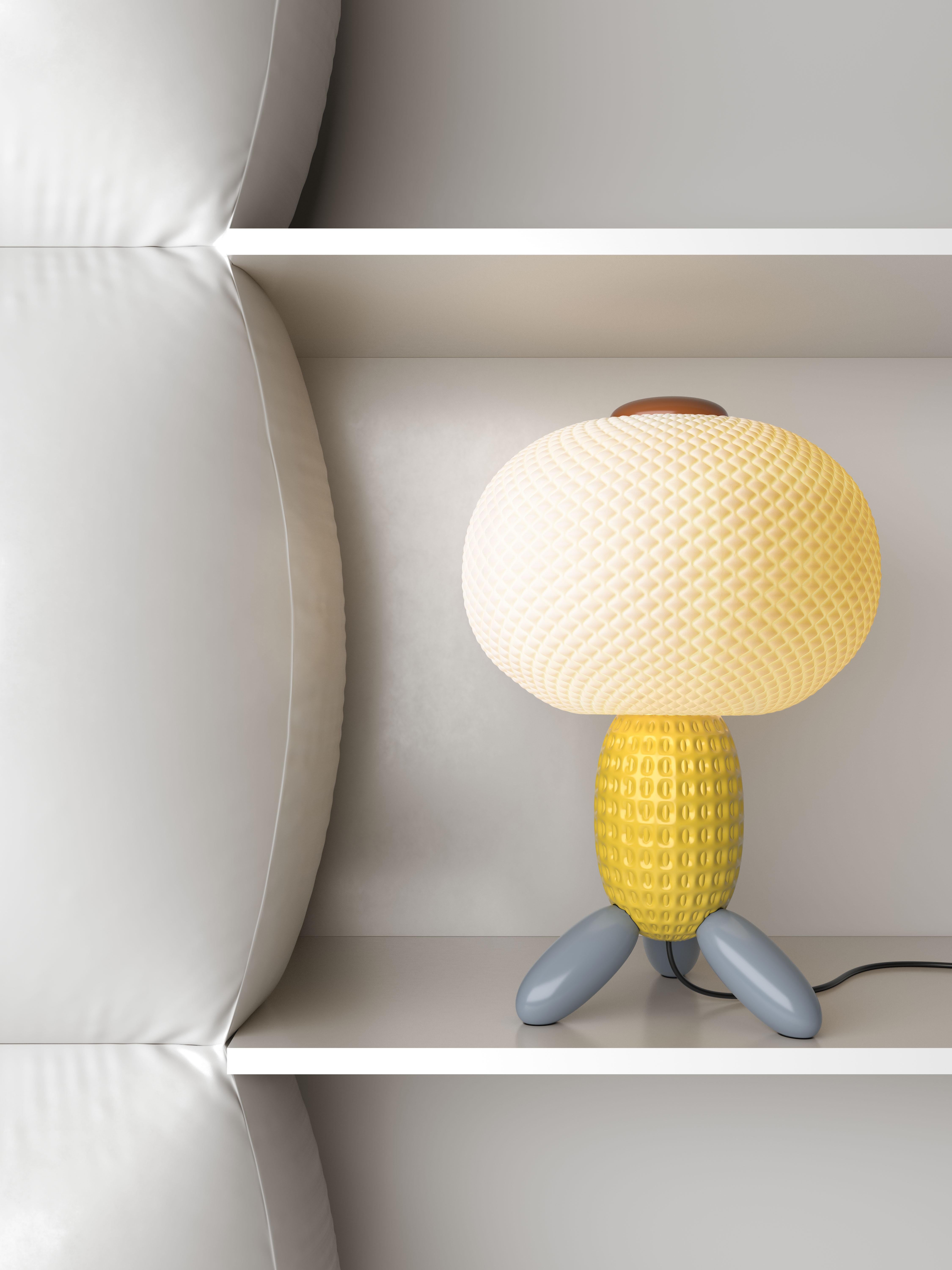 Porcelain table lamp from the Soft Blown collection, designed for Lladró by Luca Nichetto. This porcelain table lamp, from the Soft Blown collection, is one of the first designs made for Lladró by Nichetto Studio, the prestigious Stockholm-based