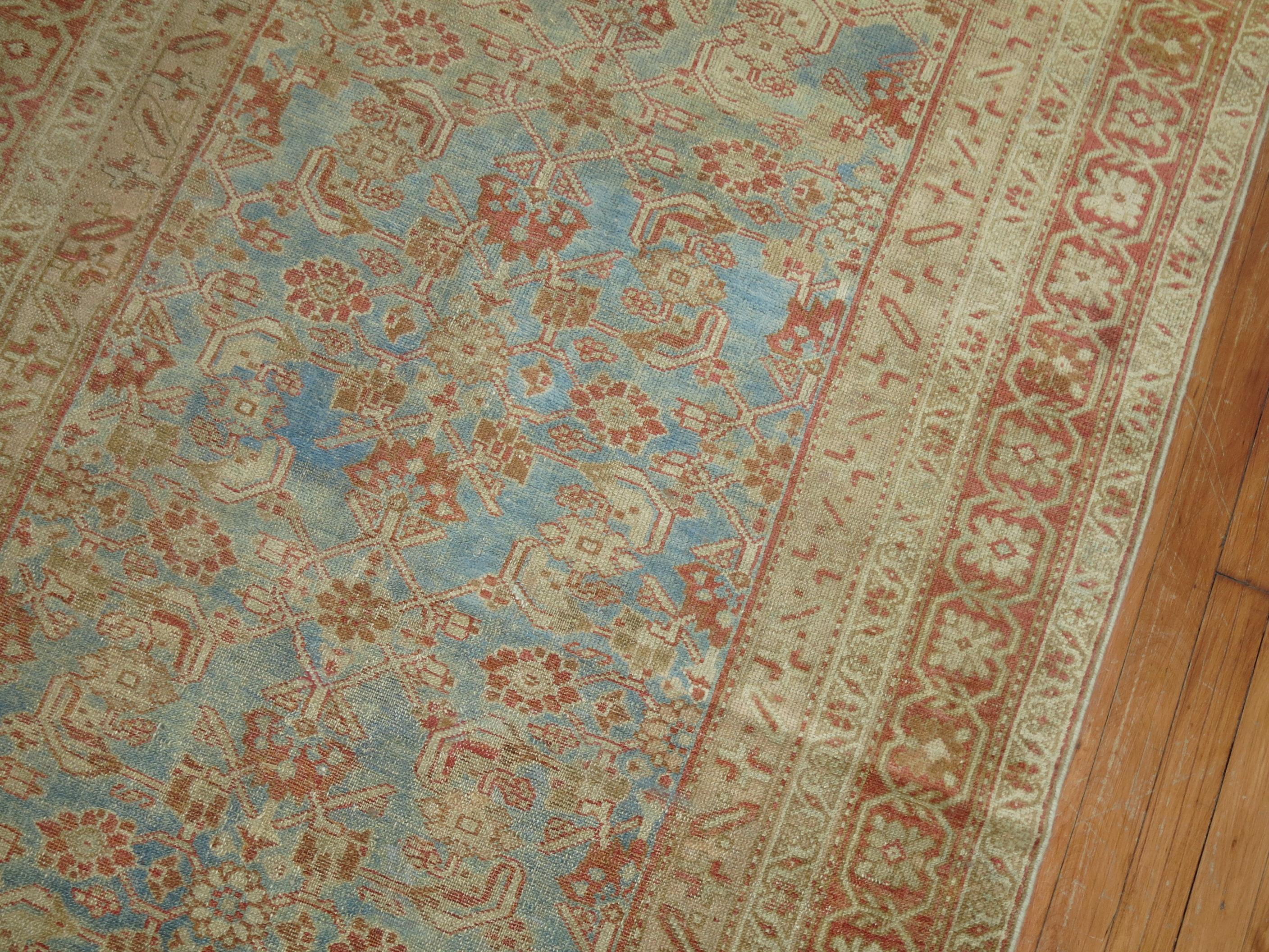Zabihi Kollektion Weichblauer persischer Malayer-Teppich des 20. Jahrhunderts (Handgewebt)