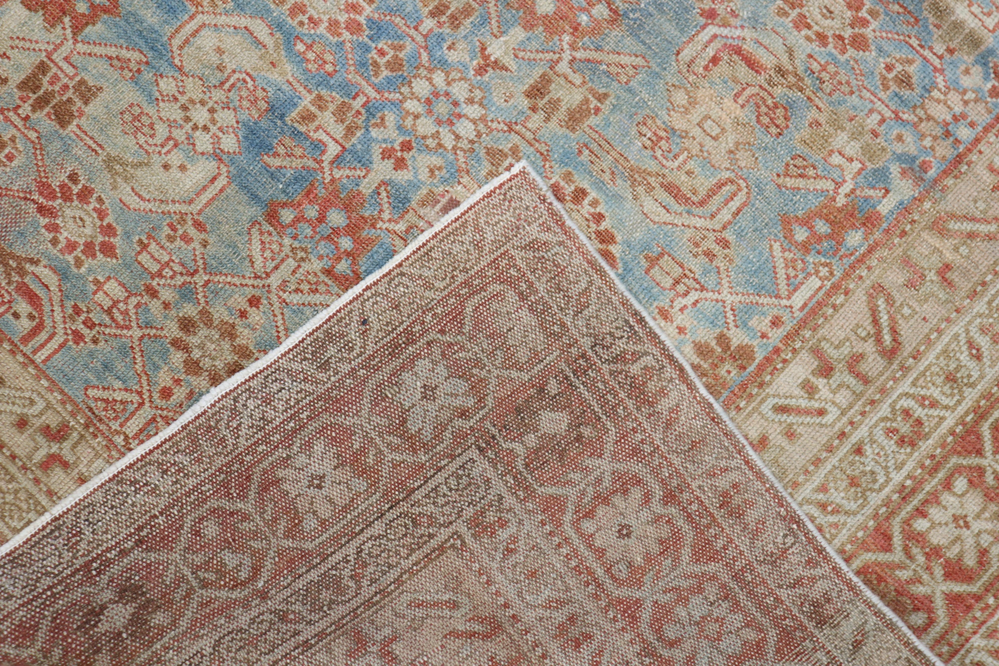 Weiches Blau 20. Jahrhundert Antike Traditionelle Herati Design Persische Malayer Teppich im Angebot 1
