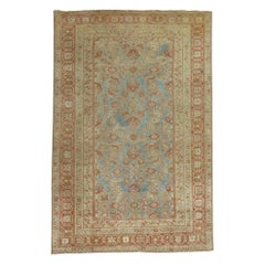 Soft Blue 20th Century Antique Traditional Herati Design Persian Malayer Rug