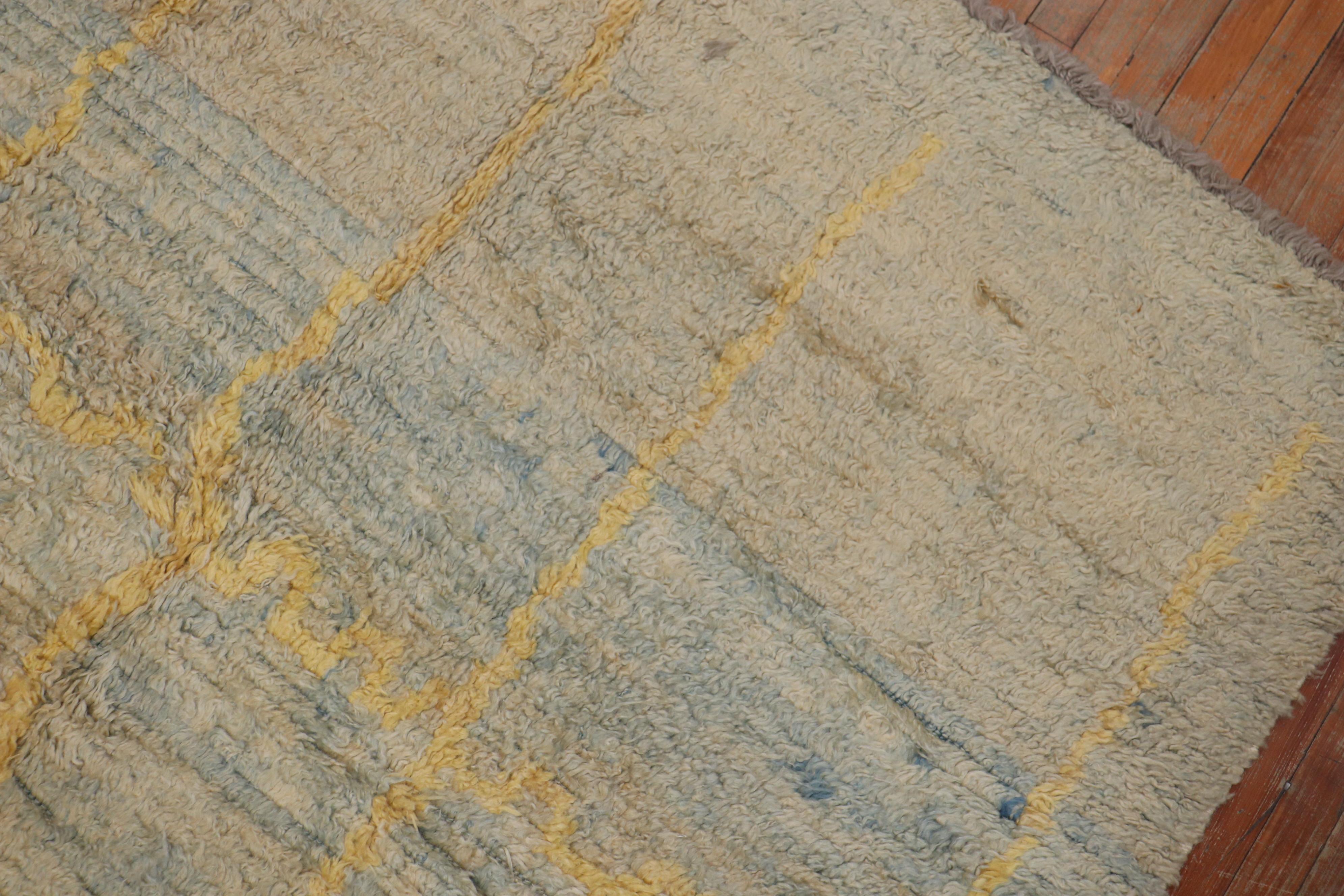 Turco Tappeto Soft Blue Yellow Turkish Shag Gallery Size in vendita