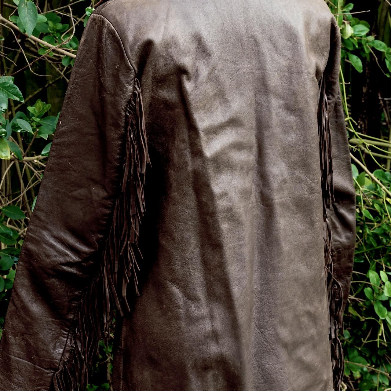 Soft Brown Leather Fringed Top from Lord John of Carnaby Street, London, 1960s For Sale 4