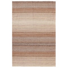 Soft Brown Modern Persian Kilim Rug. Size: 3 ft. 5 in x 5 ft.
