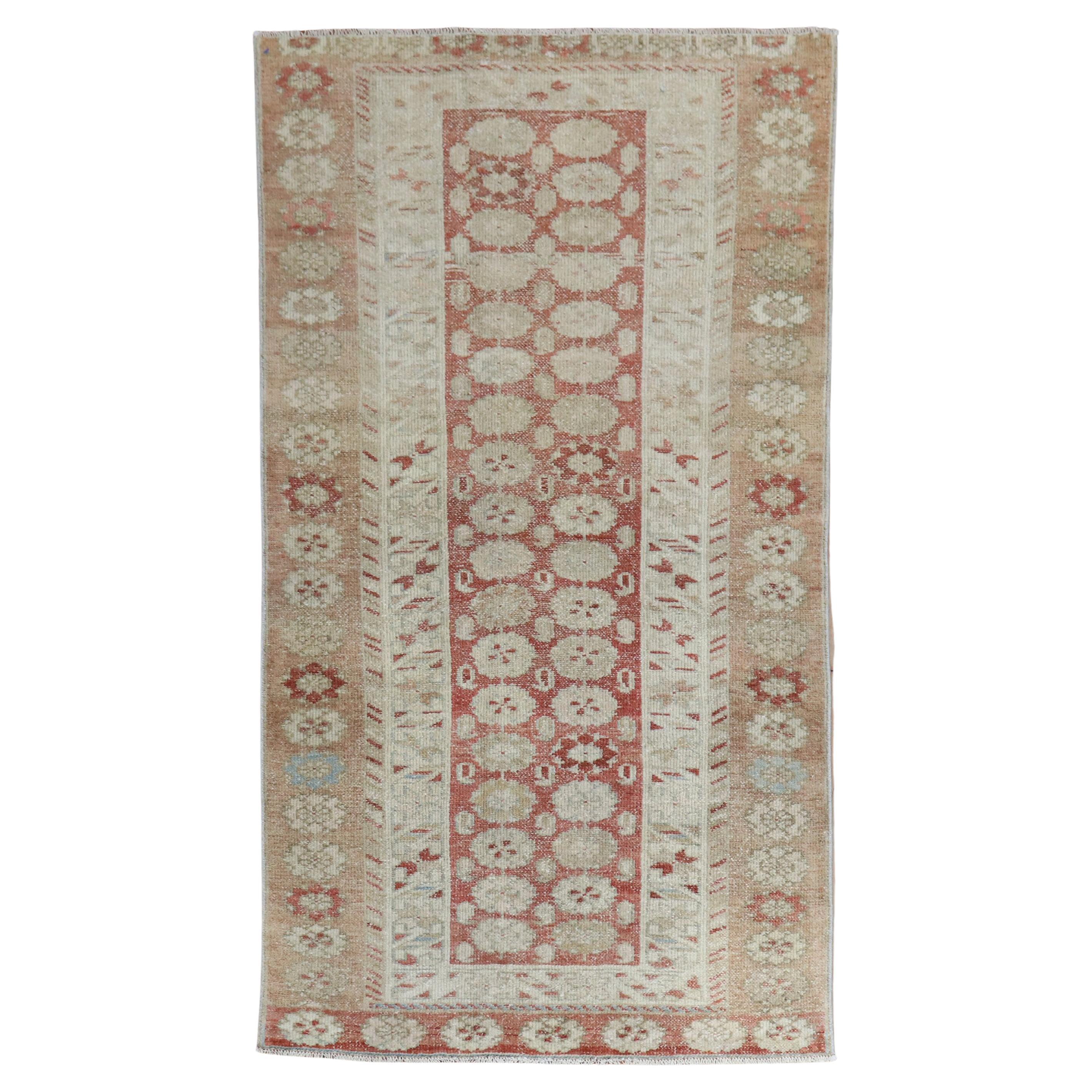 Soft Brown Persian Kurd Scatter Rug For Sale