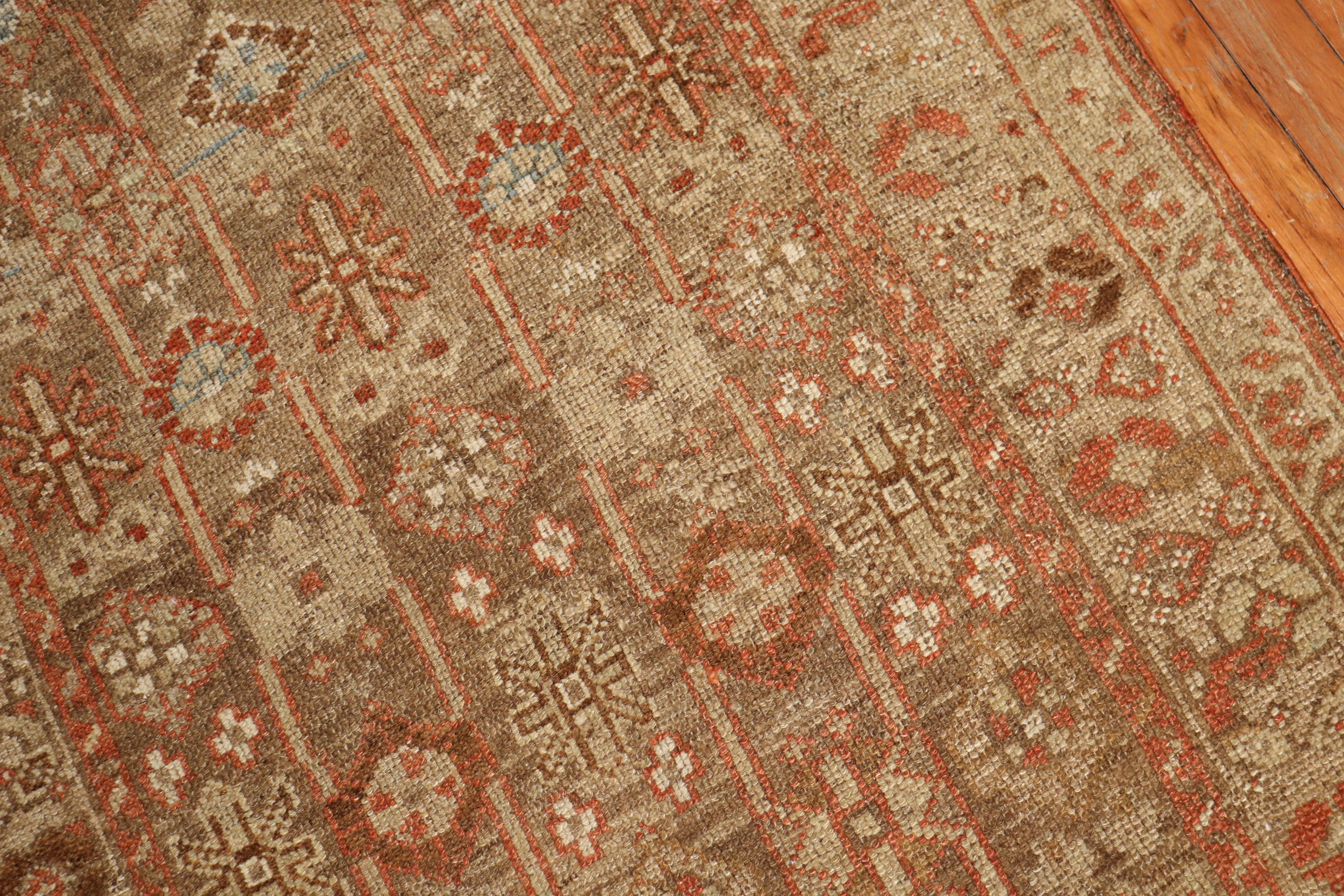 Soft Brown Tribal Persian Kurd Rug For Sale 1