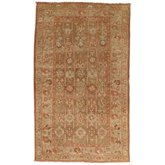 Antique Soft Brown Tribal Persian Kurd Rug