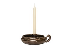 Soft Candleholder, Black Ceramics