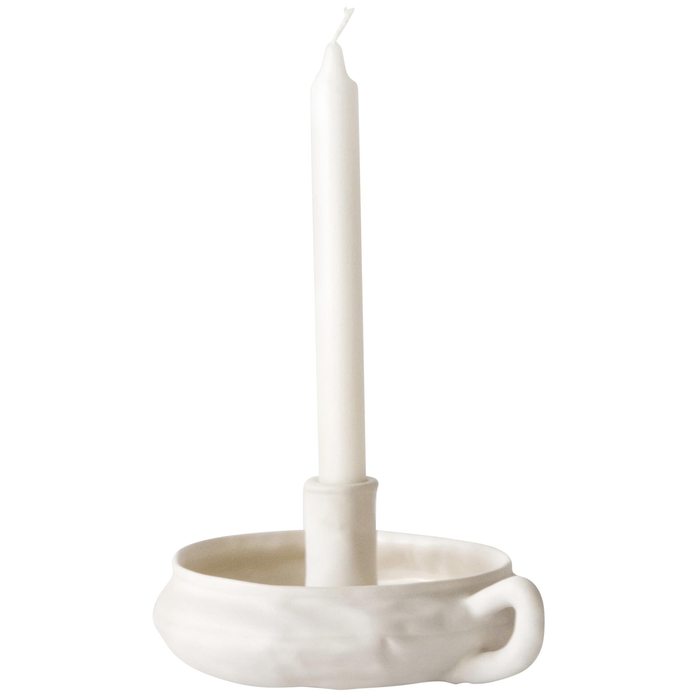 Soft Candleholder, White Ceramics
