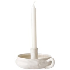 Soft Candleholder, White Ceramics