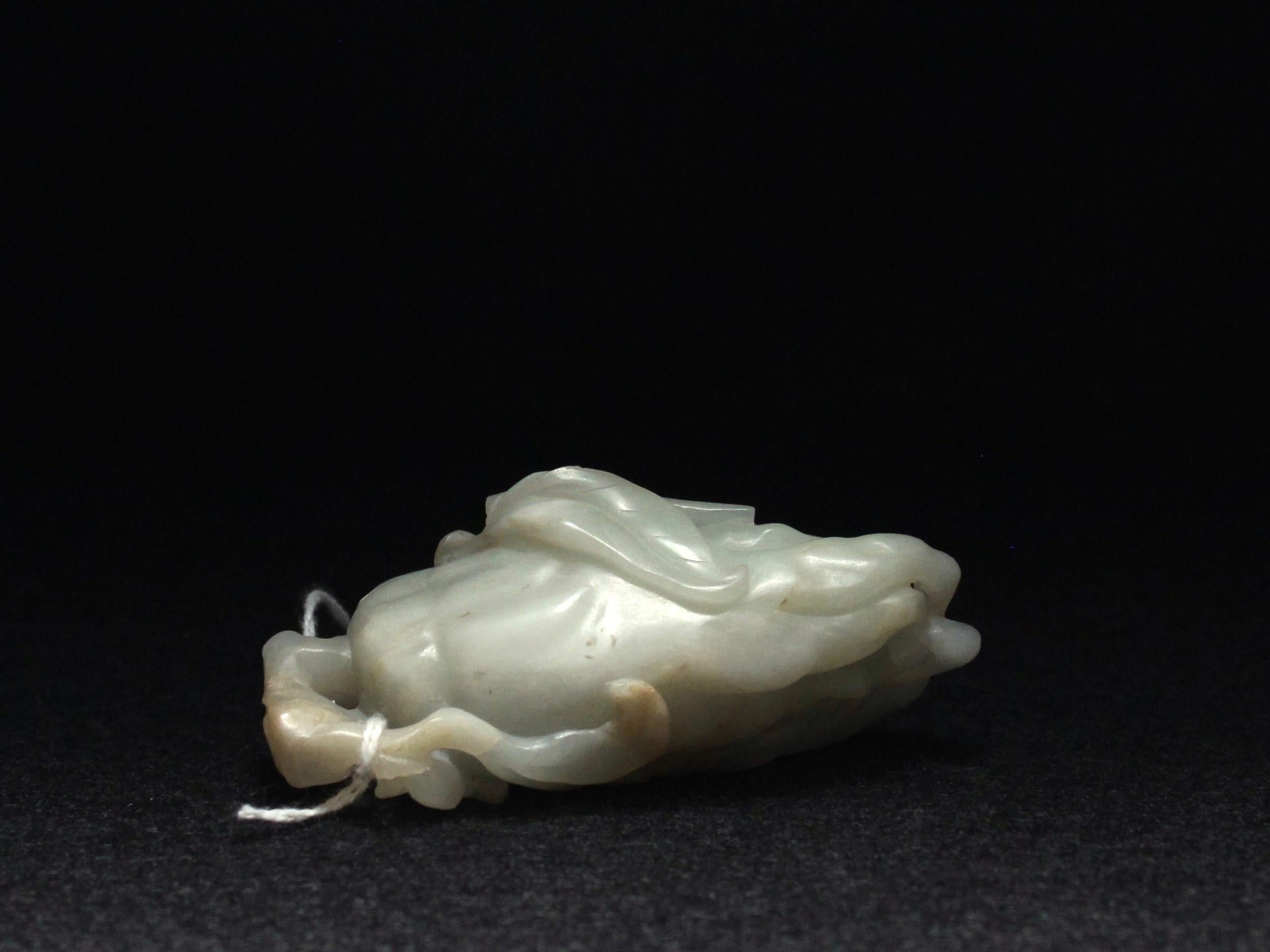 Soft Celadon Jade 'Buddha's Hand' Citron Fingers Pendant 1