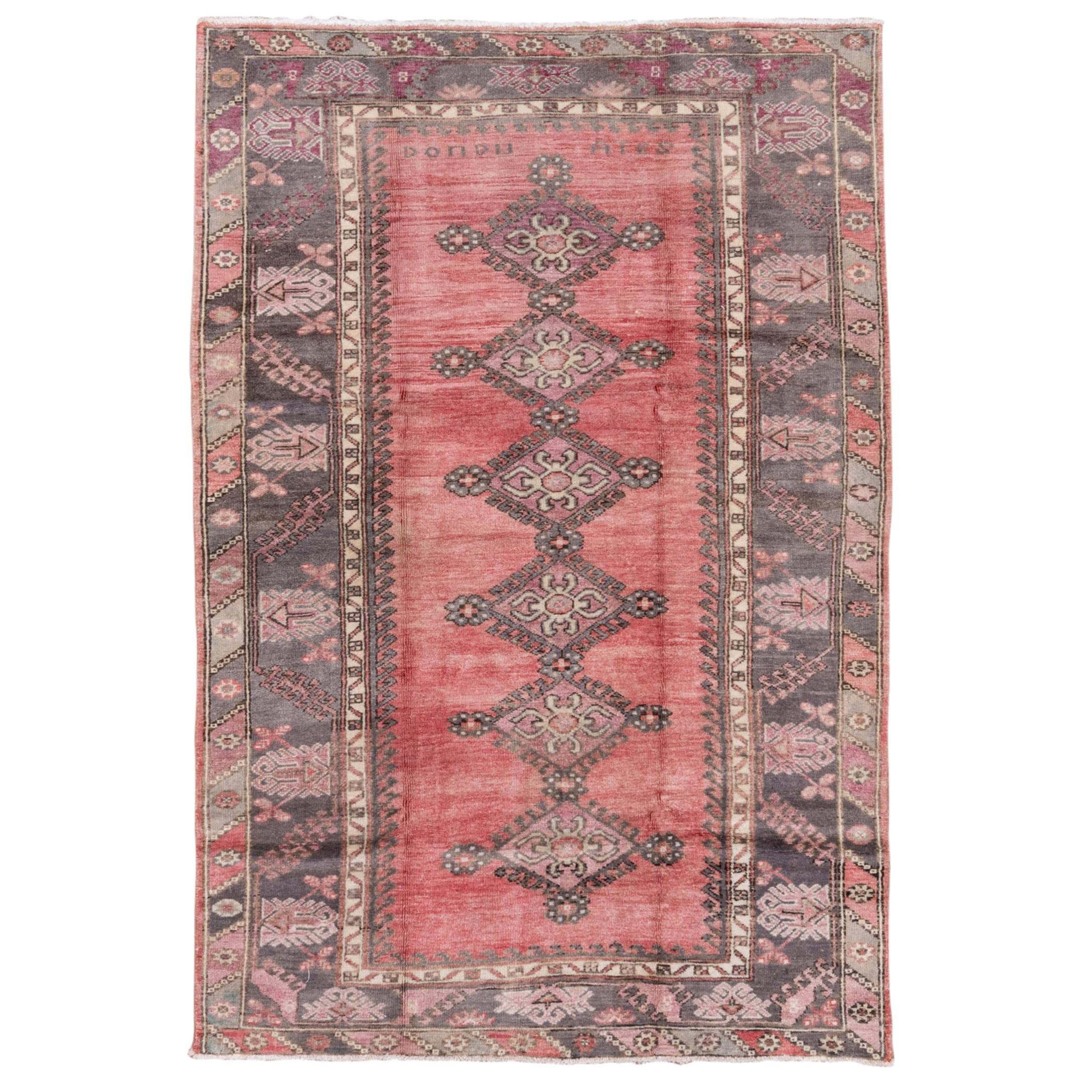 Vintage Turkish Oushak Rug, Soft Colors, circa 1940s at 1stDibs