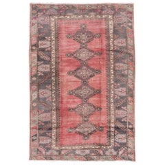 Soft Colored Turkish Bergama Rug, Pink, circa 1940s