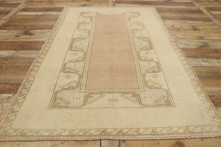 Soft Colored Vintage Turkish Oushak Area Rug, Hall Accent Rug at 1stDibs