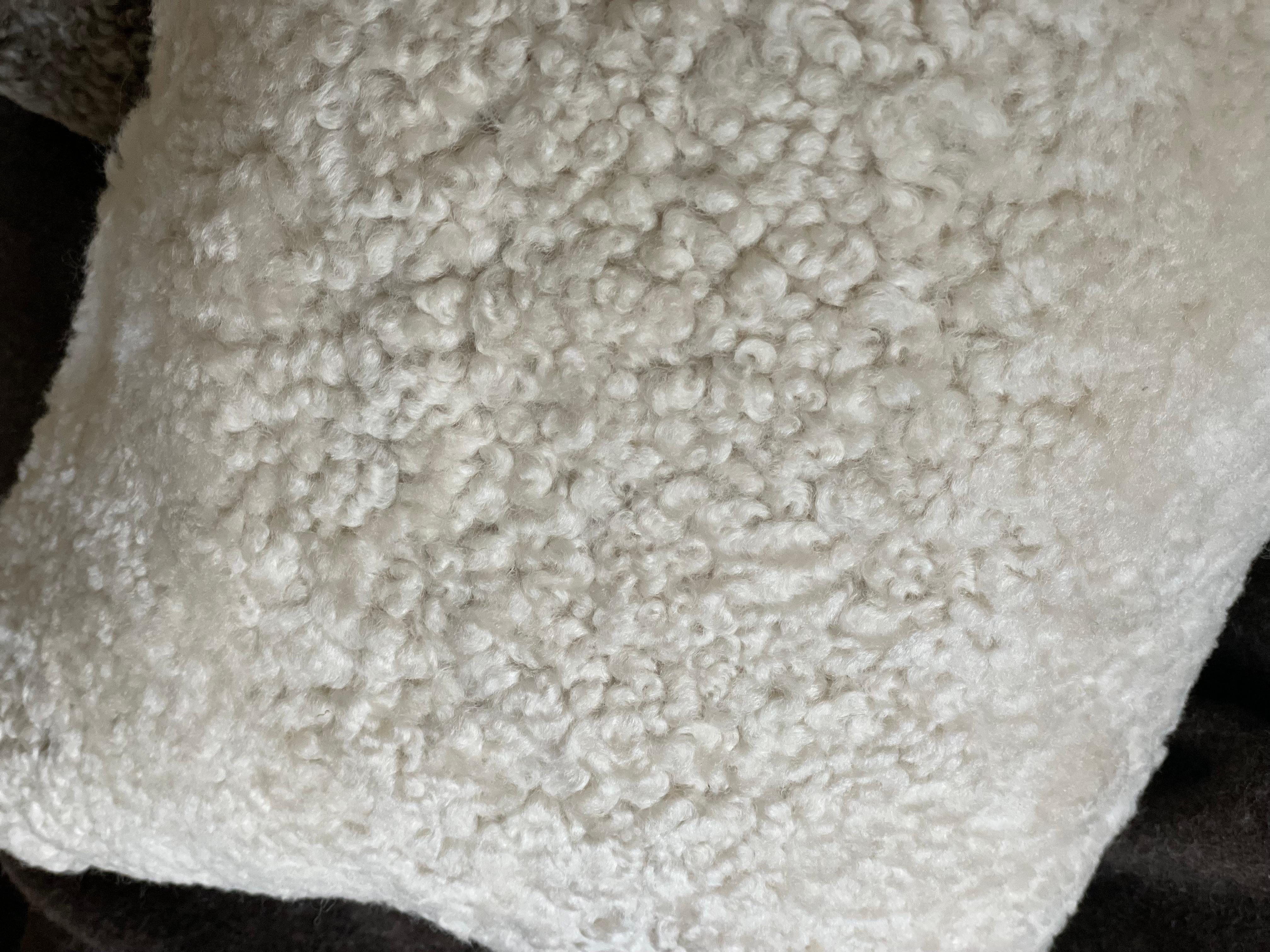 Sheepskin Soft Curly Sherpa Lumbar Pillow with Insert For Sale
