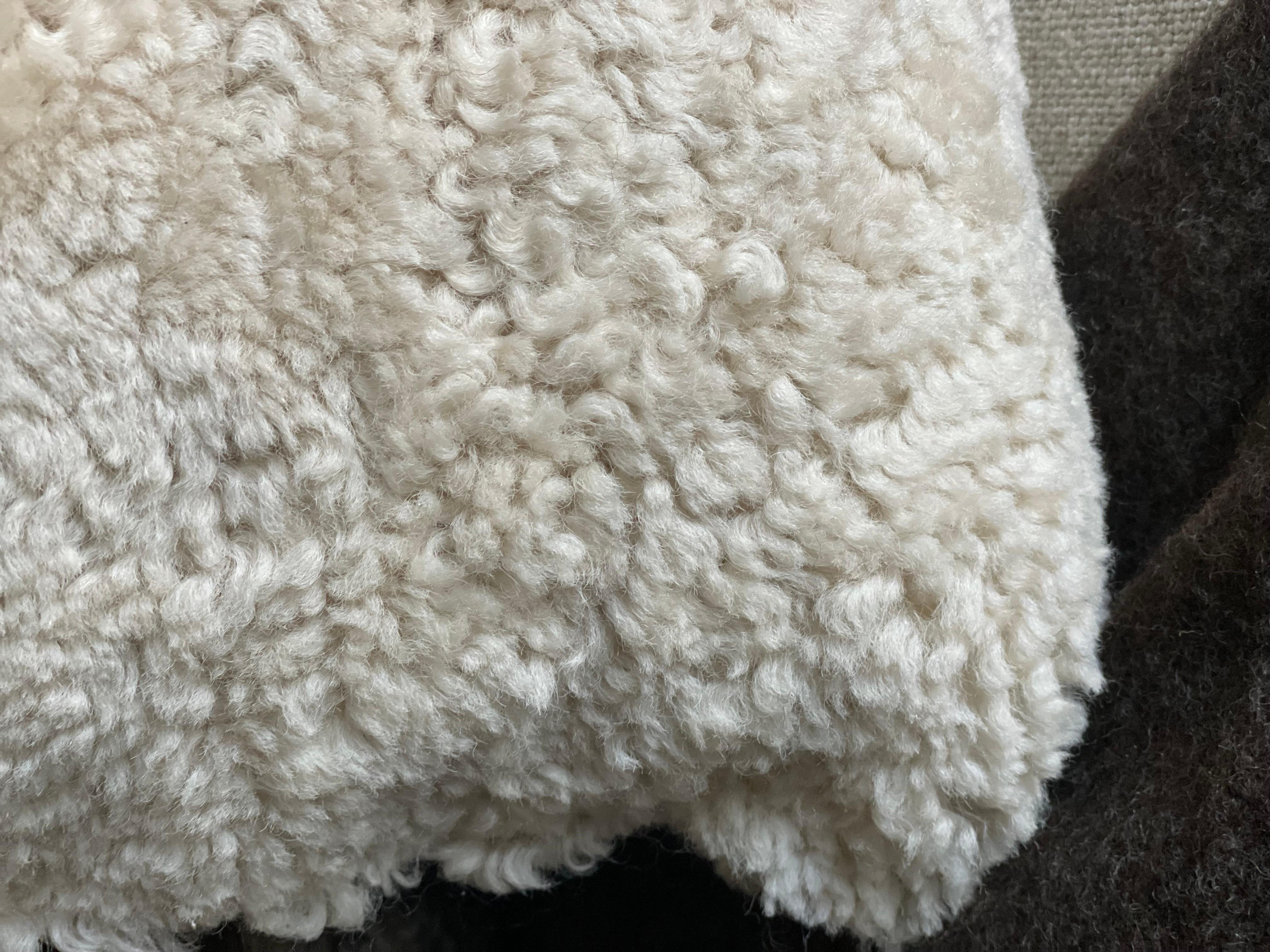 Soft Curly Sherpa Lumbar Pillow with Insert For Sale 3