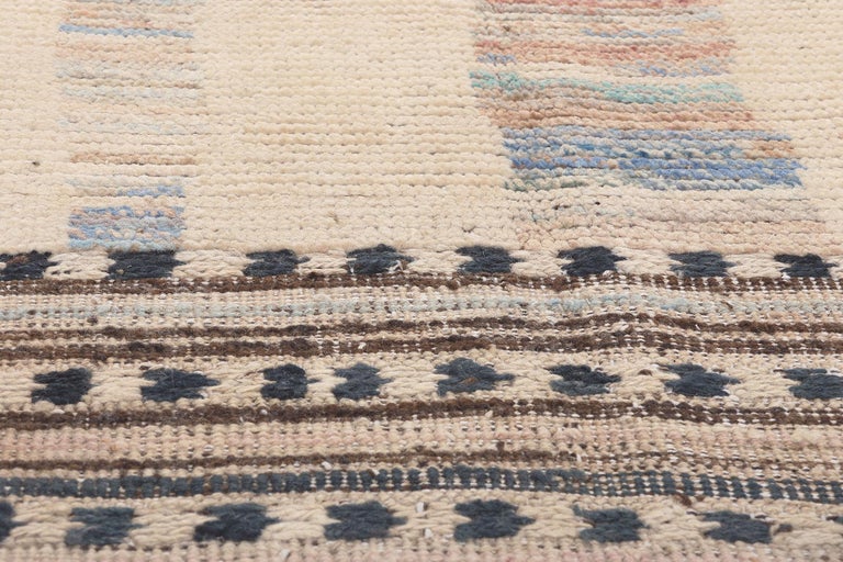 Soft EarthTone Modern Moroccan Area Rug with Short Pile For Sale at