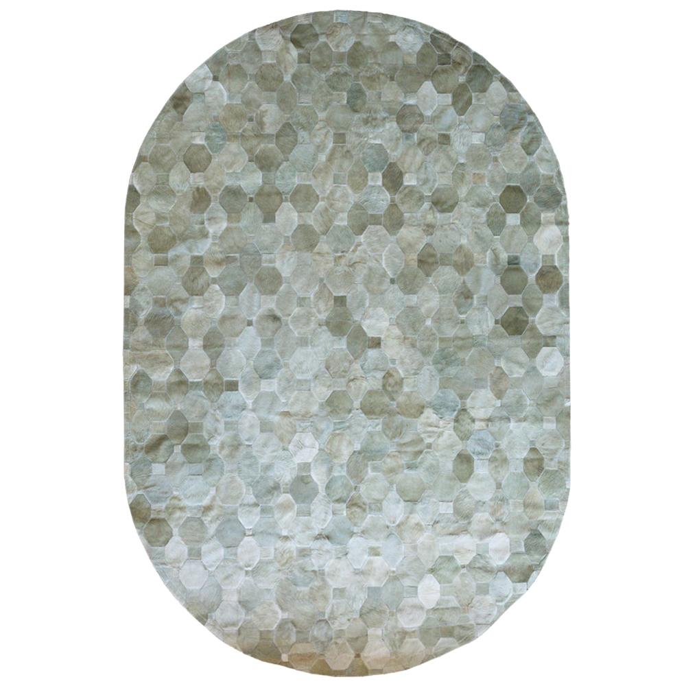 Soft and Elegance Customizable Oleada Moss Cowhide Area Floor Rug Small For Sale