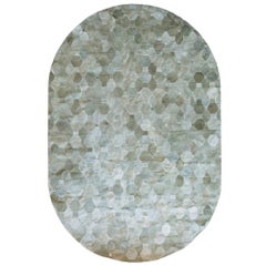 Soft and Elegance Customizable Oleada Moss Cowhide Area Floor Rug Small