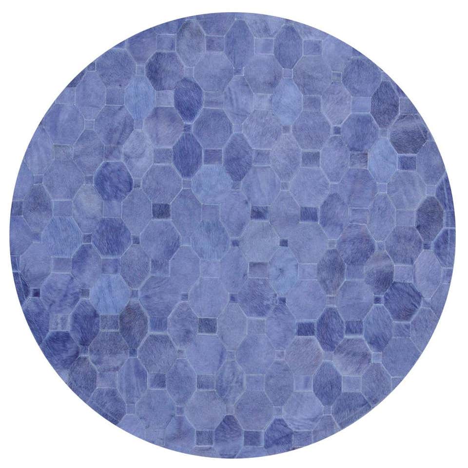 Soft and Elegance Customizable Oleada Periwinkle Cowhide Area Floor Rug ...