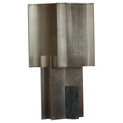 Soft Futurism Lamina Lamp in Aluminum and Marble by Filippo Andrighetto