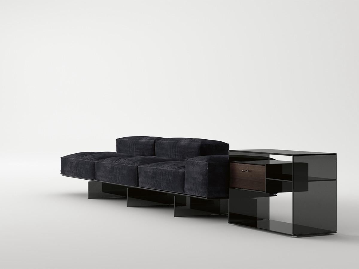 Sofa aus weichem Glas, entworfen von Massimo Castagna, hergestellt in Italien  im Angebot 1