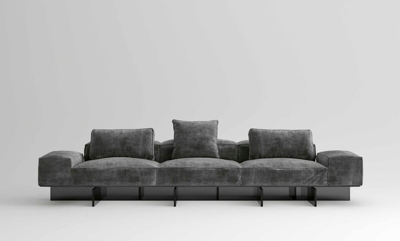 Sofa aus weichem Glas, entworfen von Massimo Castagna, hergestellt in Italien  im Angebot 3