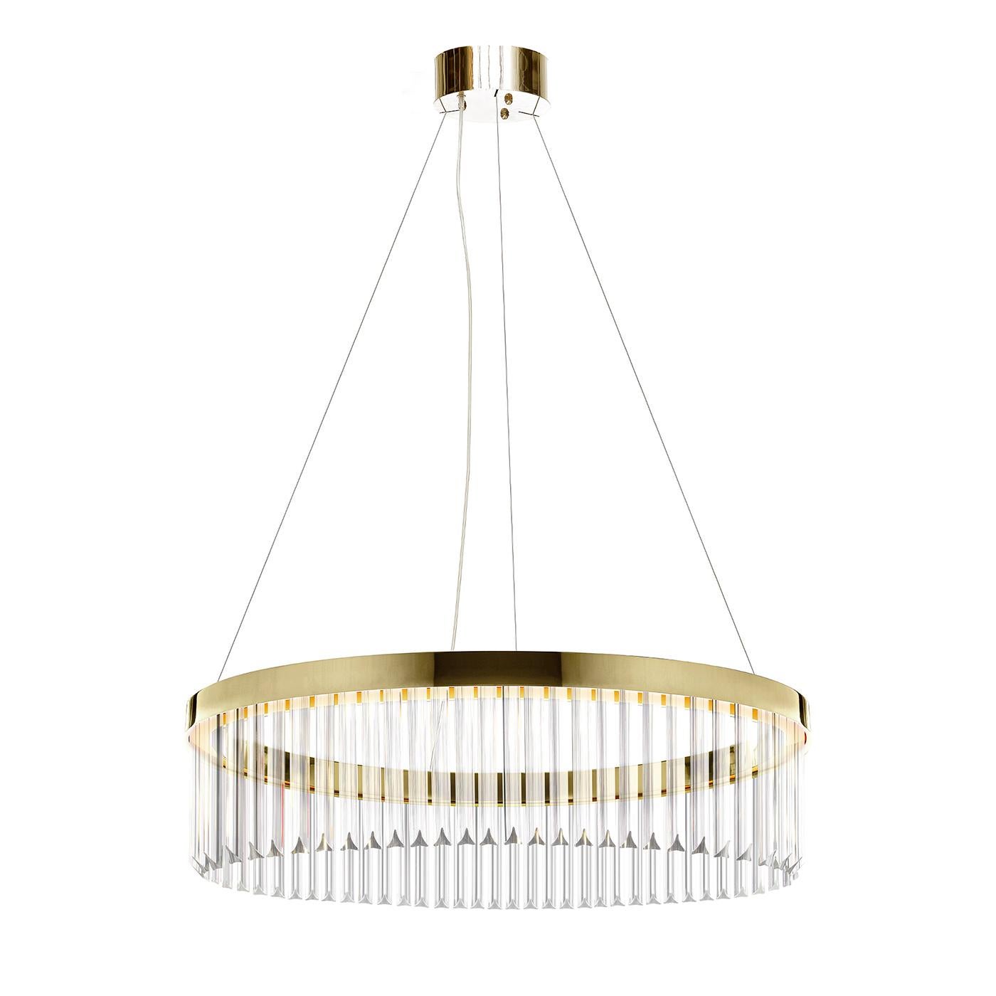 Contemporary Soft Gold Ring Large Chandelier by Il Paralume Marina For Sale