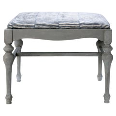 Soft Gray Vanity Bench w/ Contemporary Velvet Seat