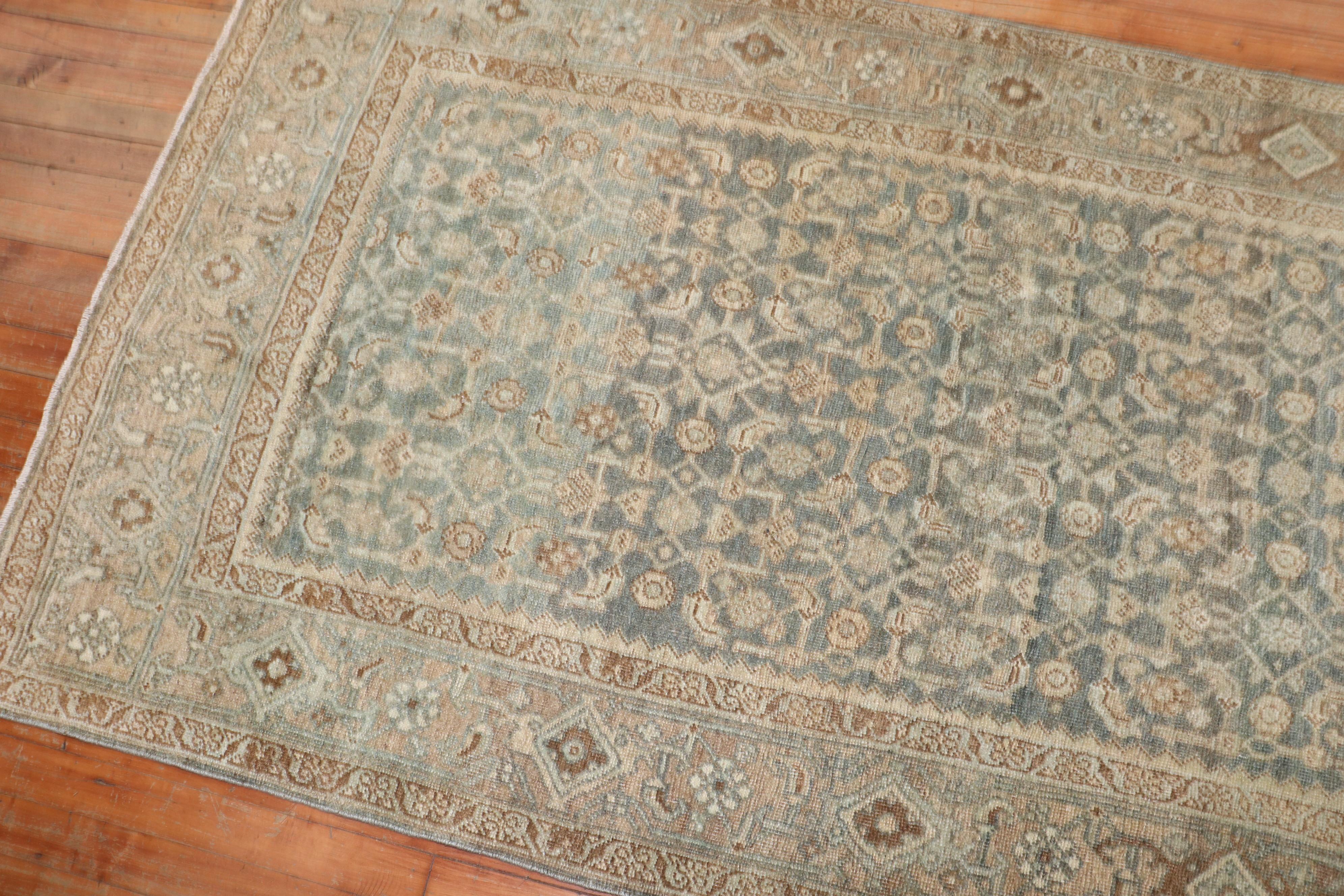 20th Century Soft Green Antique Malayer Rug For Sale