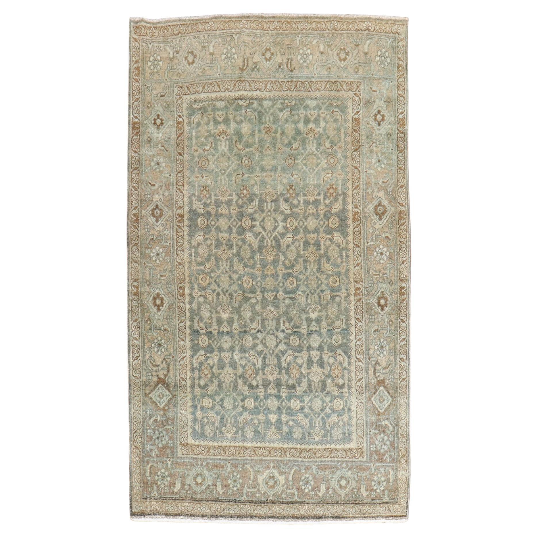 Soft Green Antique Malayer Rug For Sale