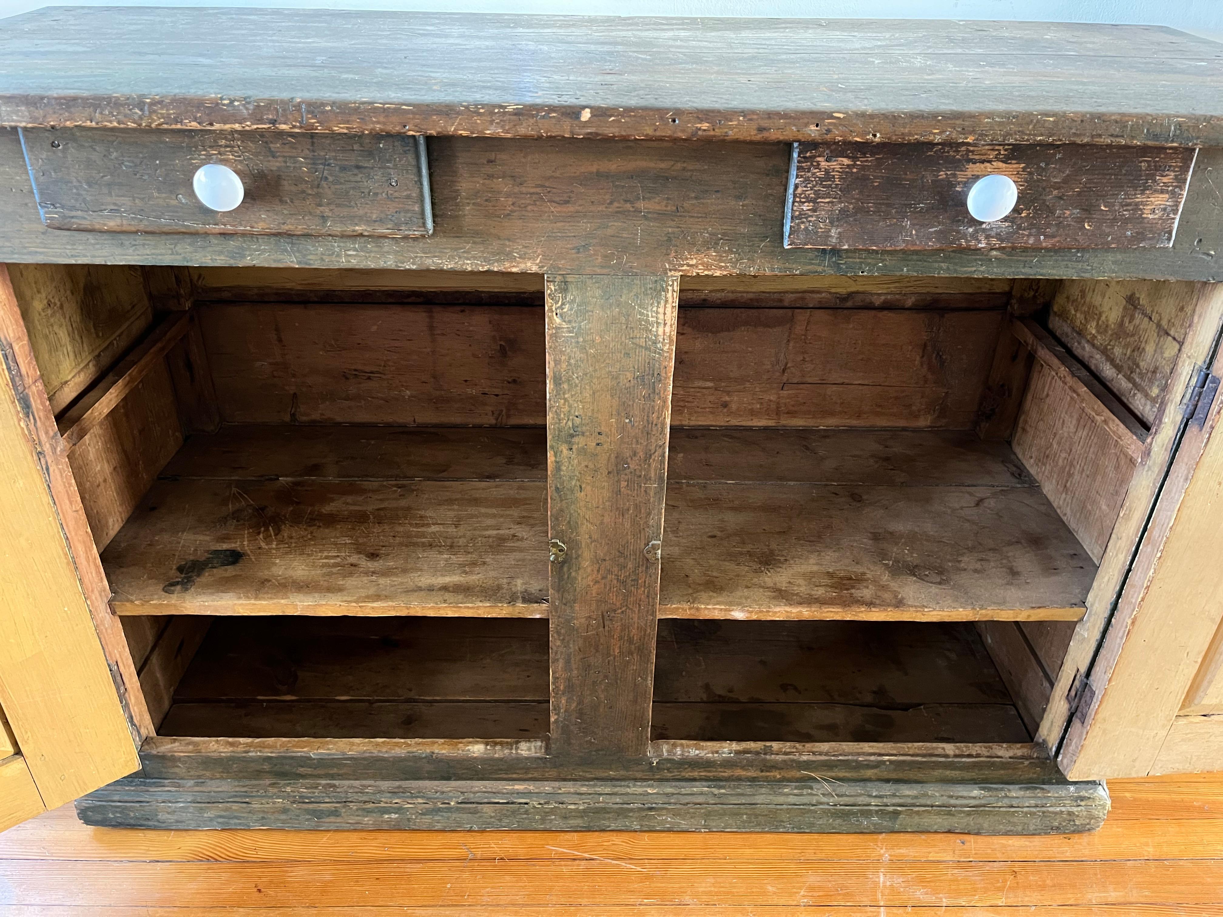 Mid-19th Century Soft Green Canadian Buffet