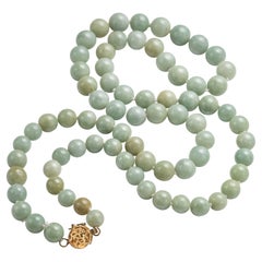 Soft Green Jadeite Jade Neckace Certified Untreated