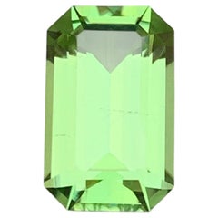 Soft Green Natural Peridot 5.10 Carat Emerald Cut Loose Gemstone for Ring
