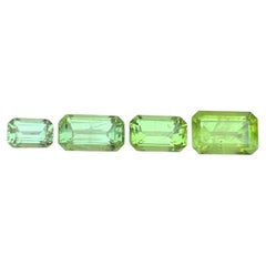 Weichgrüner natürlicher Peridot, 5,50 Karat, Smaragdschliff, lose Edelsteine, Paket