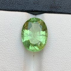 Greene & Greene Greene Peridot 6.18 Carat Oval Cut Loose Gemstone for Ring