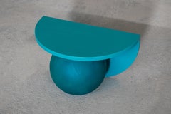 SOFT Green Night Stand / Side Table with Solid Wood Sphere