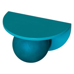 SOFT Green Night Stand / Side Table with Solid Wood Sphere