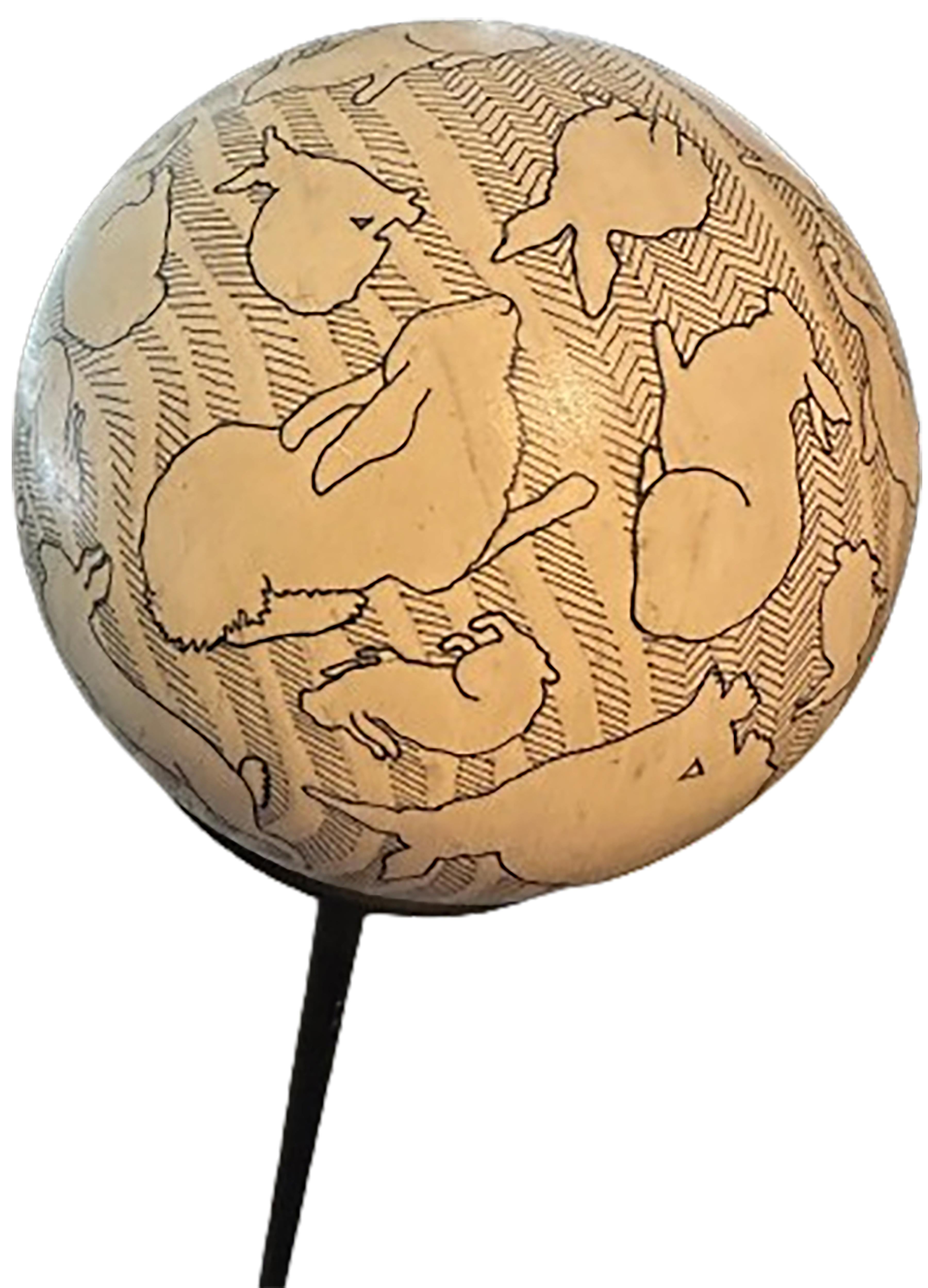 Sculpture sphère en érable doux 