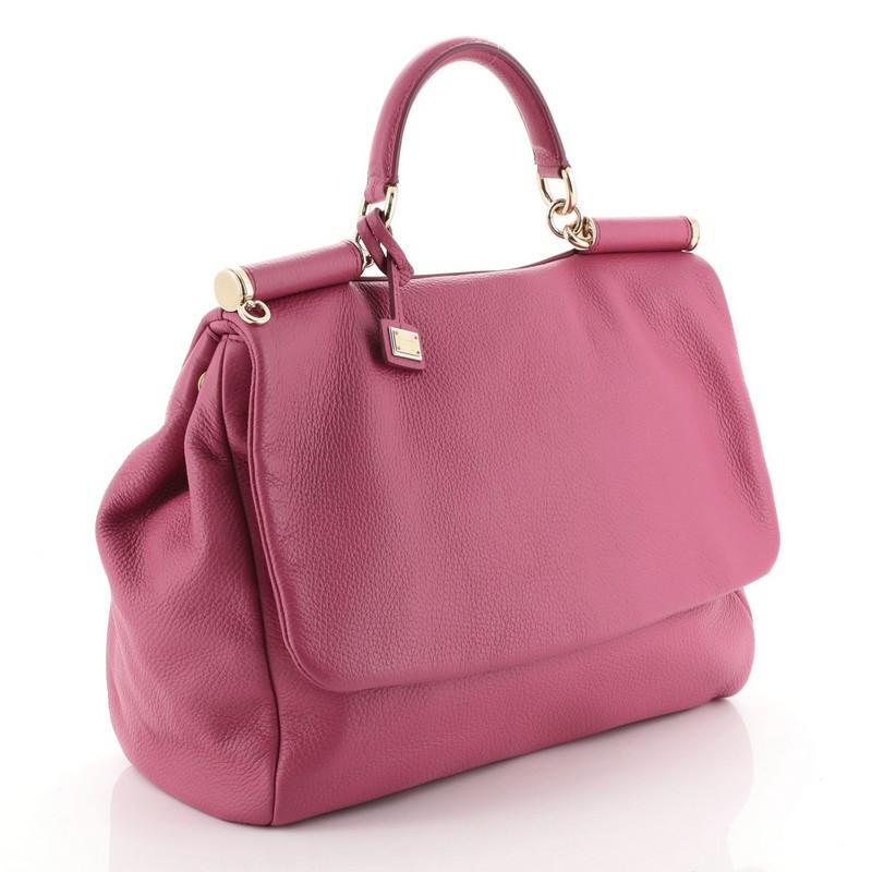 Pink Soft Miss Sicily Bag Leather Medium