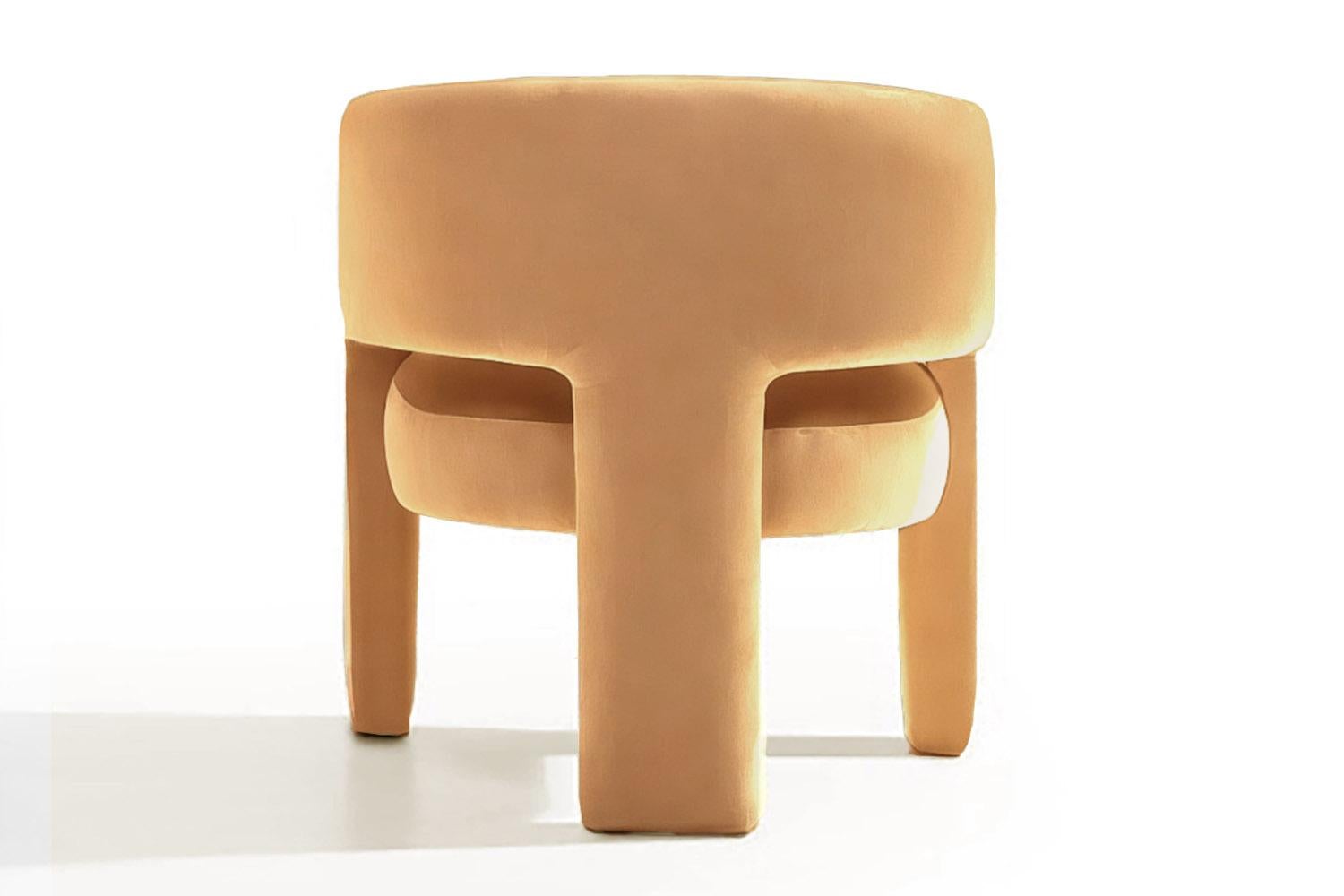 Spanish Soft Modern Beige Velvet Armchair Calma For Sale